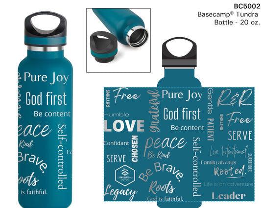Basecamp Tundra Water Bottle with optional flip-top straw  (Designed by Kayla)